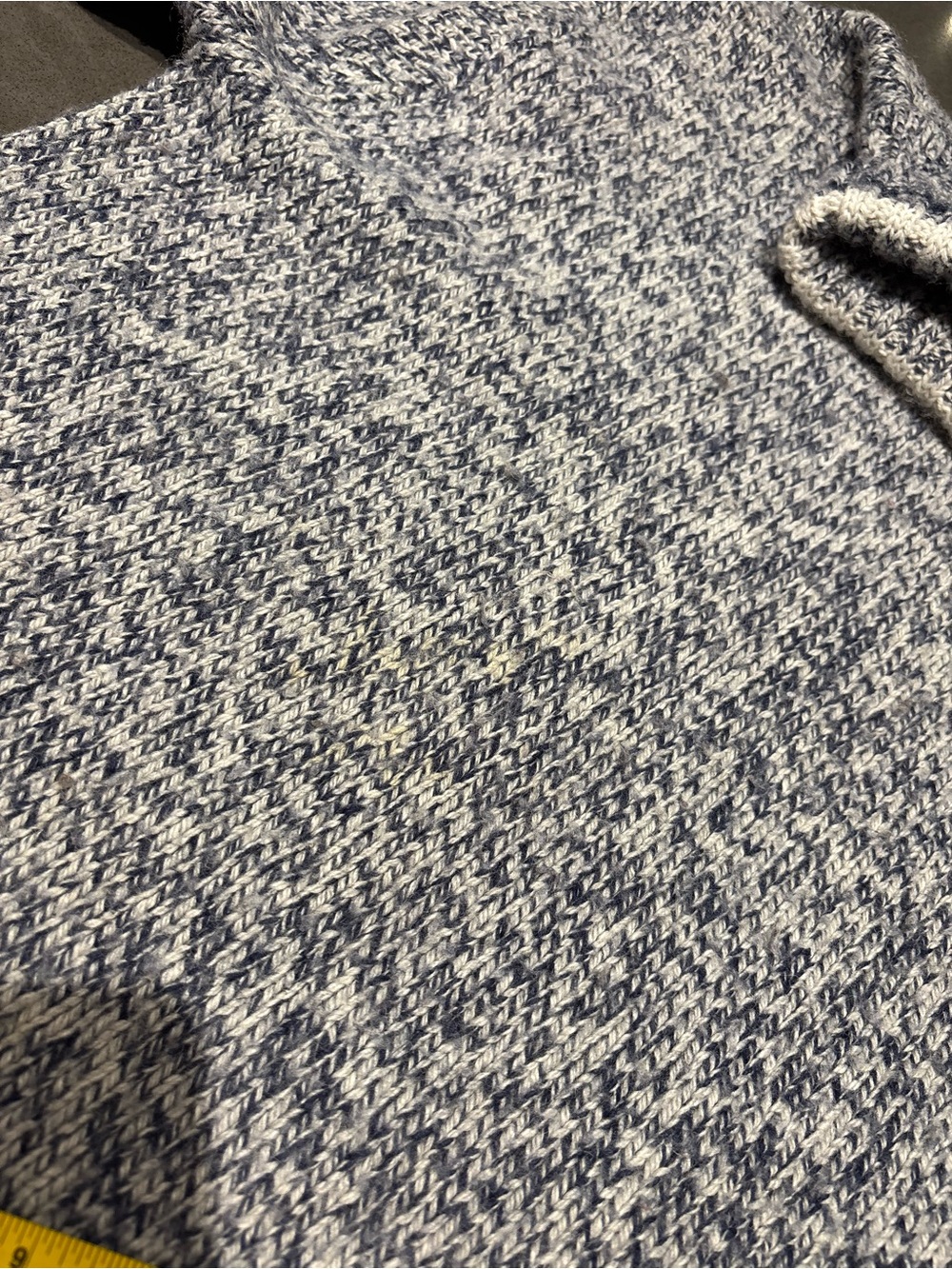 Vintage B.C. Clothing Wool Blend Marled Turtleneck Sweater Blue Cream Cabinecore - Picture 9 of 12